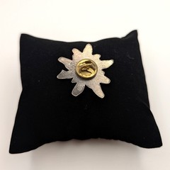 Edelweiss Flower Alpine Lapel Ski Pin Silver Tone Vintage Floral Accessory 1.25″