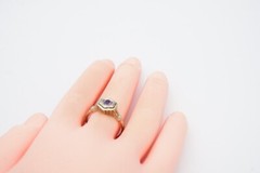 Vintage 18k White Gold Amethyst Ring Size 5.75 Art Deco