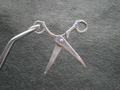 Large Ornate Opening Scissors Vintage Sterling Silver Bracelet Charm Pendant