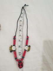 Flying Colors Lady Bug/bee Ceramic Necklace/Brooch/Earrings Bee/ladyBug Colorful