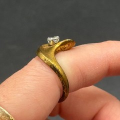 Vintage Irregular Bold Ring Gold Tone