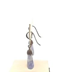VTG Estate Sterling Silver & Charoite Pierced Hook Dangle Earrings! 195