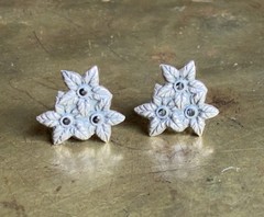 Vintage earrings «Flower» Made in the USSR 916 silver