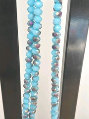 Blue AB Faceted Beaded Necklace/ Sparkling/ Very Good Condition/ No Clasp