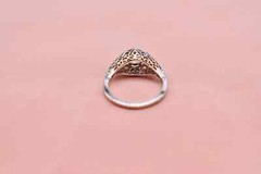 Vintage Style Lab-Created Diamond Hexagon Women’s Ring 14K Yellow Gold Finish