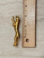 VTG Jackie Collins Signed Exotic Panther Brooch Rhinestone Gold Tone Pin Estate