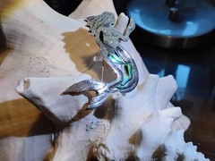 Vintage Sterling Silver Abalone Mermaid Pin