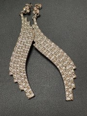 Gorgeous Estate Clear Rhinestone Vintage Runway Earrings