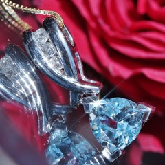 10k white gold pendant 1.07ct aquamarine diamond solitaire 1.50gr Leer Gem N363A