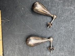 Vintage 925 Silver Drop Dangle Earrings Minimalist 2 Pair