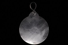 Vintage Sterling Silver St Barbara Pendant Ruby Gem 1 oz 30g Religious Medallion