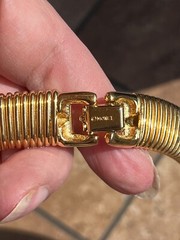 RARE Vintage Stretchable Golden Tone Monet Necklace choker