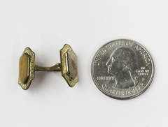 VINTAGE BELAIS TWO TONE 14K GOLD TALON GRIP CUFF LINKS