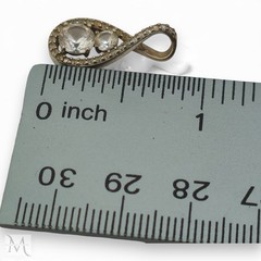 PAJ 925 Silver Teardrop Pendant Clear Stones 1g Elegant Vintage Style