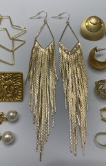 ✨Vintage To Now Lot Of 9 Pairs Beautiful Gold Tone Estate Pierced Earrings✨