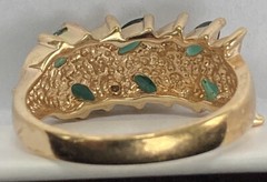 Sterling Silver ~ ROSS SIMONS Green CZ Pave Ring Size 7.75 Gold 4.4 g