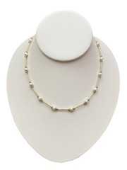 Vintage Peter Bram? 17″ 14K Gold Tube Bead & 5mm Pearl 10K Chain Necklace 5.7g