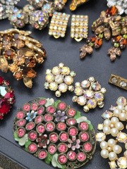 High End All Vintage Rhinestones Crystals Costume Jewelry Lot Signed
