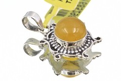 Sterling Silver Signed JTV Yellow Stone NWT Pendant