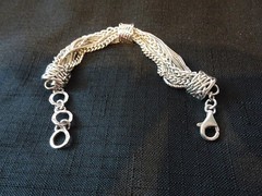 # 703–VINTAGE STERLING SILVER 11 STRAND BRACELET-925–BEAUTIFUL DIFFERENT