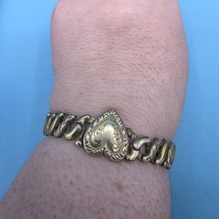 VTG LaMode Sweetheart Heart Expansion Bracelet Precious Metal Gold Filled 1940’s
