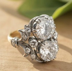 3Ct Art Deco Style Round Cut Lab Created Diamond Anniversary 14K Gold FN Ring