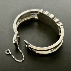 Vintage Sigi Pineda Mexico Sterling Silver Modernist Design Bracelet 6.5”