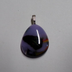 Vintage Lavender, Black, Yellow & Red Acrylic Pendant