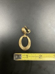 Vintage MONET Clip On Set Gold Tone & White Enamel/ Gold Texture Dangle Hoops