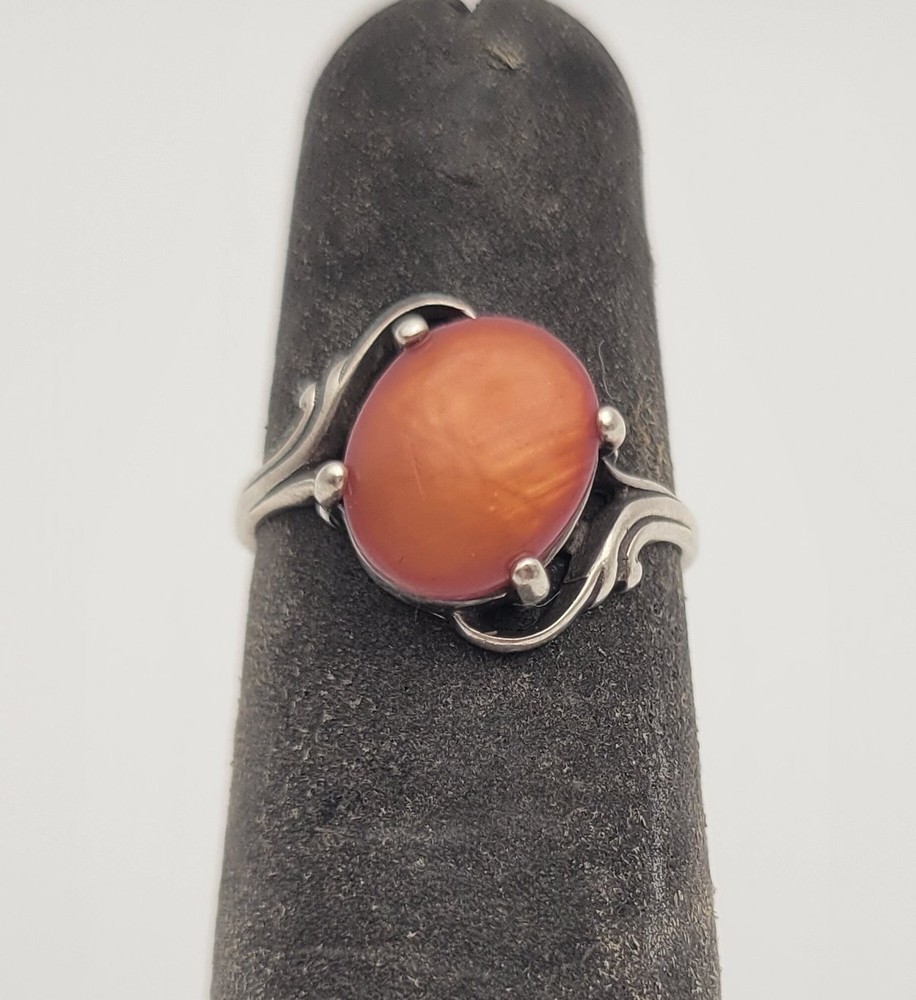 Wheeler Manufacturing Orange Stone Ring Sz 5.25