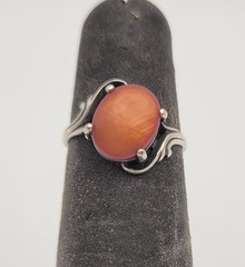 Wheeler Manufacturing Orange Stone Ring Sz 5.25