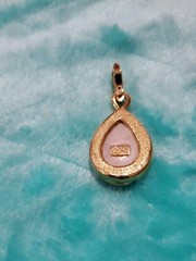 Lady Remington (LR) Pearl Enhancer Pendant Gold Tone Large Vintage