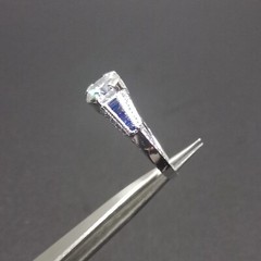Vintage Art Deco 3.00CT Round Cut Diamond & Blue Sapphire women Engagement Ring