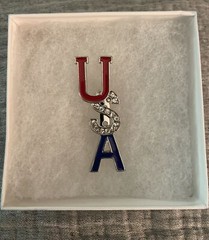 Vintage 1990’s- 2000’s USA Red White Blue Patriotic Rhinestone Pin Brooch NIB