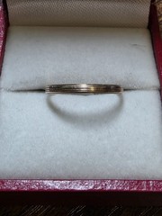 Vintage 14K Yellow Gold Bristol Grooved Eternity Band Wedding Band Ring Size 7.5