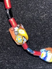 Vintage “Millifiori” Art Glass Bead Necklace 26 Inch and Bracelet 7.75 Inches