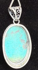 Vintage Sterling Silver 925 And Turquoise Necklace And Pendant Italy AGI