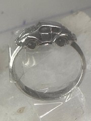 Car ring moving car volkswagen bug band solid size 5.25 sterling silver women