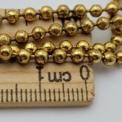 Vtg. Pat. Pend Gold Tone Ball Bead Chain Necklace 4 Strand Box Clasp 15 Inch