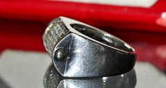 14k w/gold sz 10 ring 1.75ct natural & treated diamond invisible set 15.5gr C-73