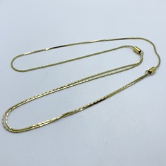 VTG 90’S Y2K YELLOW GOLD TONE SLIDE BOX CHAIN NECKLACE ADJUSTABLE LENGTH RETRO