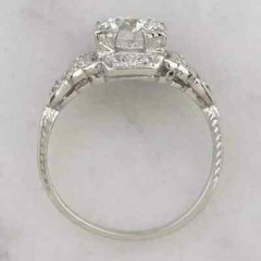 Art Deco 3.49Ct Round Cut Lab Created Diamond 14K White Gold FN Engagement Ring