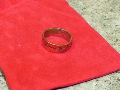 Vintage Solid Copper Bell Ring Sz 5 Native American, Stamping