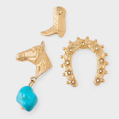 Western Pin 2pc Set – Universal Thread™ Gold/Turquoise – Missing 1 Piece