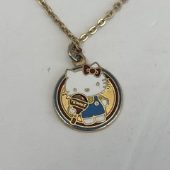 Vintage Hello Kitty 5/8″ Inch Necklace 1976 Tennis Sanrio Gold Colored