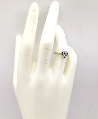 Vintage Elegant RING Silver 925 with Bright Stone -size: 6.5US (16.7mm)| UA #126