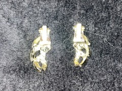Vintage Gold Tone Leaf Swirl Clip On Earrings Textured Openwork 1960s