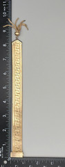 Vintage MCM Greek Key Gold Tone Mesh Slide Bracelet w/ Tassel