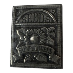 Birds and Blooms Sunflower Seeds Pewter Brooch Pin Badge Lapel Sealed