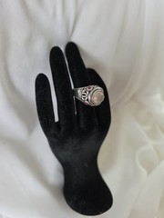 Sterling Silver 925 Moonstone Amethyst Ring Ornate Sz 9.75